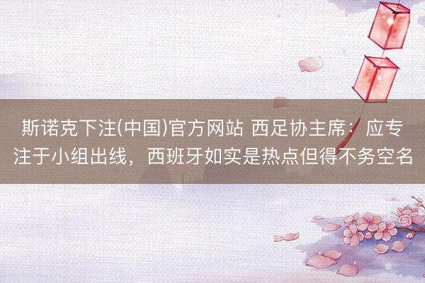 斯诺克下注(中国)官方网站 西足协主席：应专注于小组出线，西班牙如实是热点但得不务空名