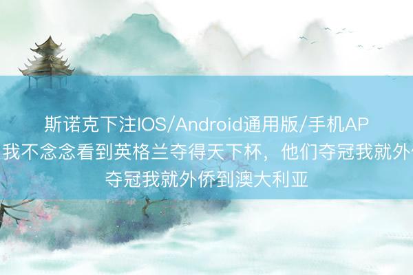 斯诺克下注IOS/Android通用版/手机APP下载 基恩：我不念念看到英格兰夺得天下杯，他们夺冠我就外侨到澳大利亚