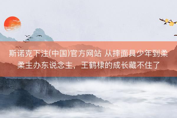 斯诺克下注(中国)官方网站 从摔面具少年到柔柔主办东说念主，王鹤棣的成长藏不住了