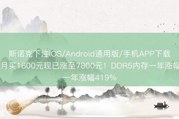 斯诺克下注IOS/Android通用版/手机APP下载 旧年7月买1600元现已涨至7800元！DDR5内存一年涨幅419%