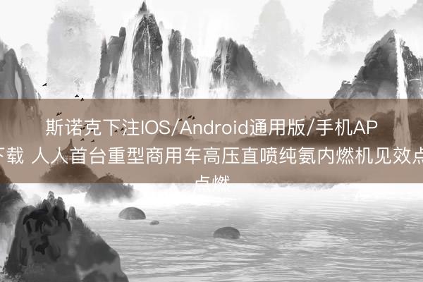 斯诺克下注IOS/Android通用版/手机APP下载 人人首台重型商用车高压直喷纯氨内燃机见效点燃